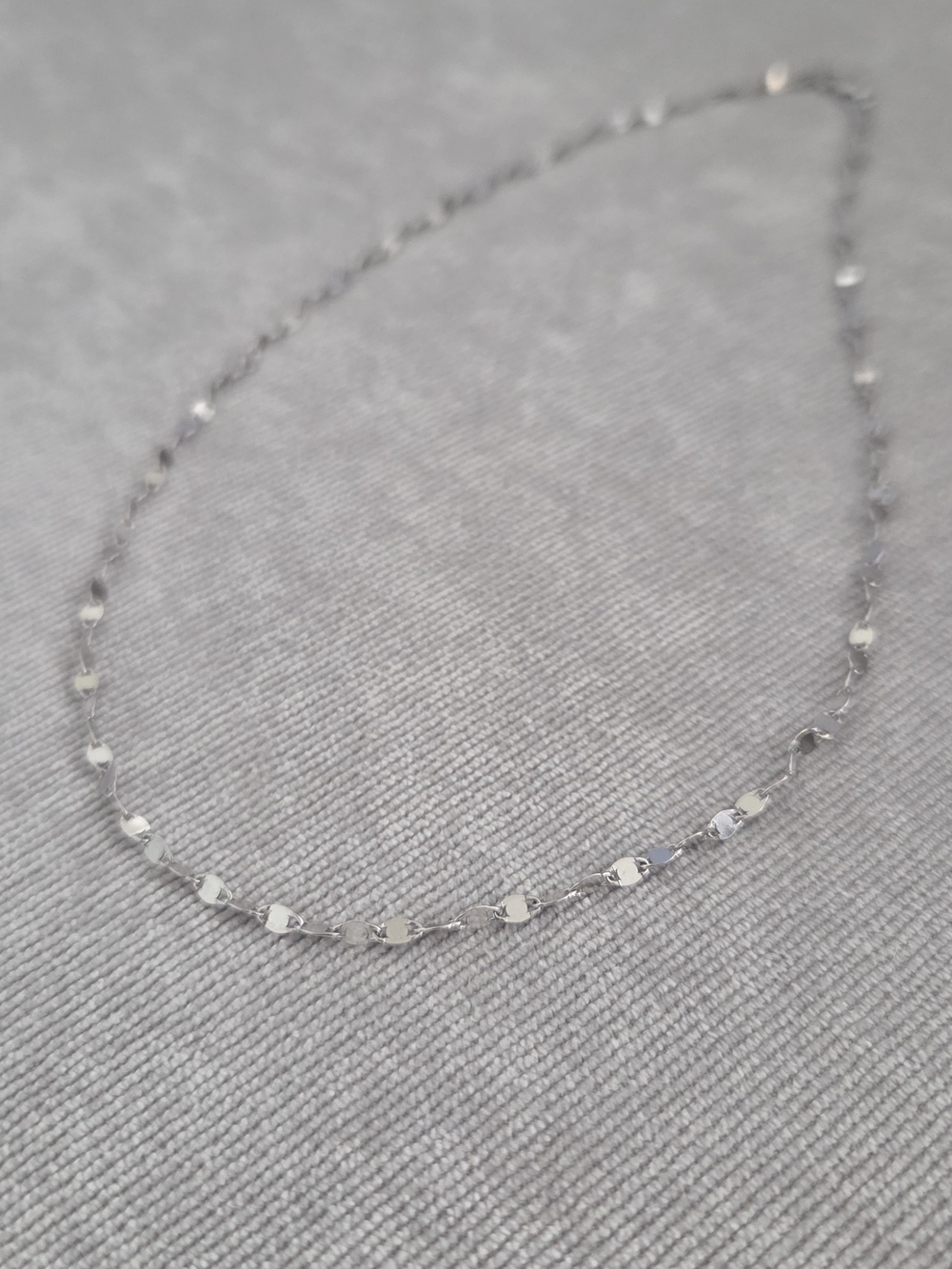 Zales Delicate Sterling Silver Petal Chain Necklace Choker 16"